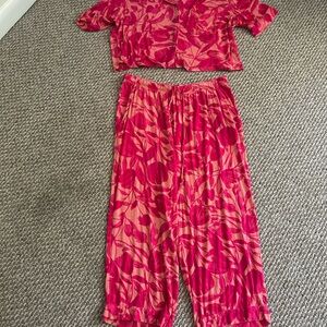 Pink and Coral Floral Sleep Set